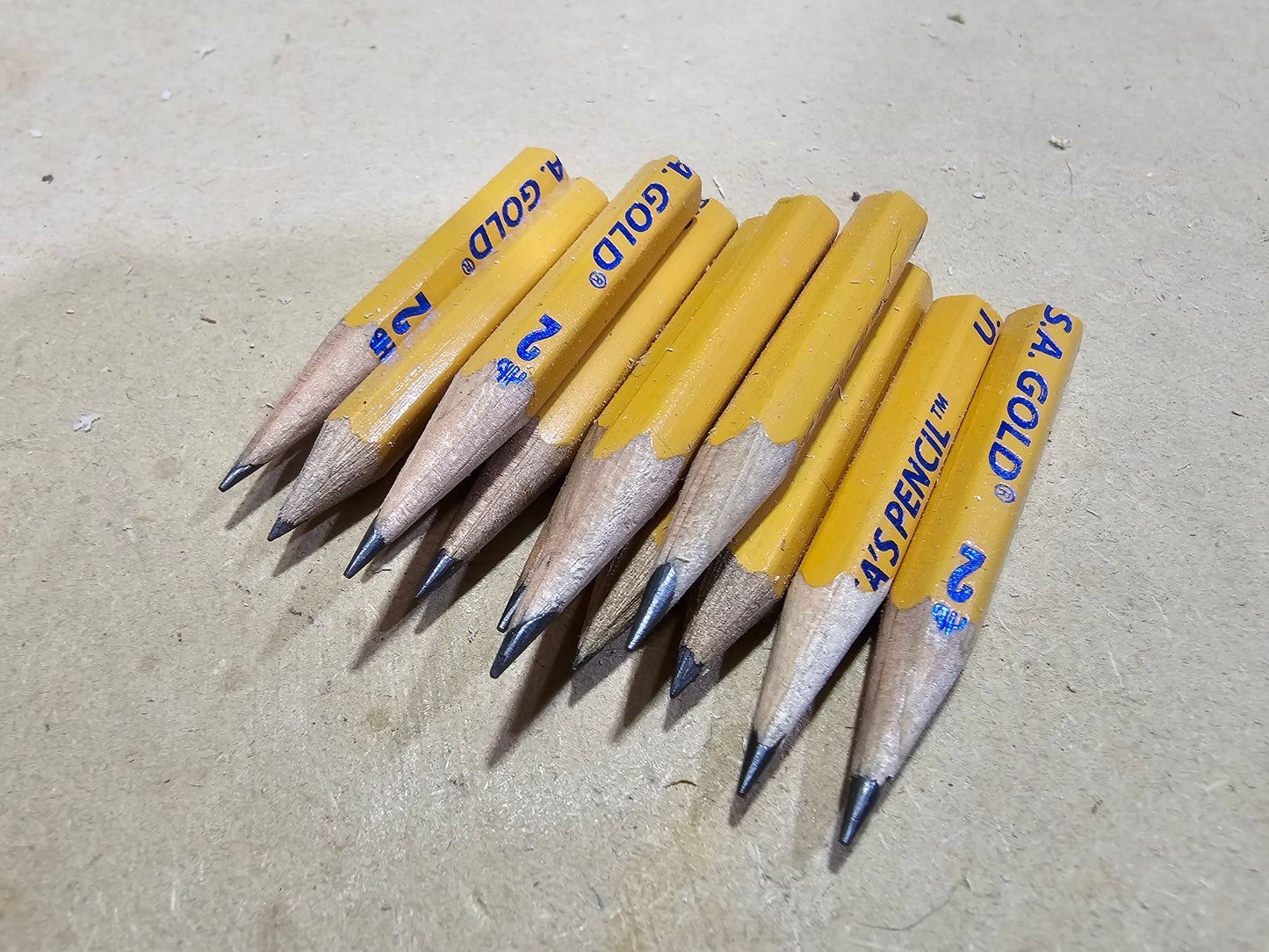 12 SHORT PENCILS "AMERICA'S PENCIL USA GOLD"